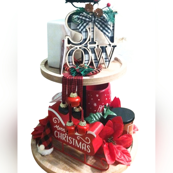 NEW Christmas Penguin Tiered Tray W/ Rae Dunn mug - Picture 3 of 15